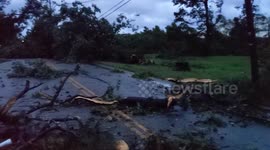 Destruction caused by tornado unveiled as sun rises in Suffolk, Virginia