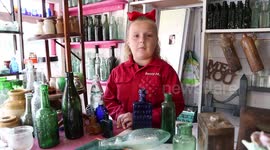 Seven-year-old schoolgirl raking in hundreds of pounds after opening antique bottle shop in her parents' back garden