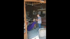 Barber shop opens to his clients next day after the Beirut Blast