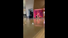 Man robbing the Hermes store display at the Aria yesterday