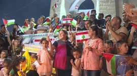 Gaza  residents hold solidarity rally for victims of Beirut blast