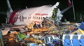 Up-close look at mangled fuselage  of deadly India Air Express flight that killed at least 20