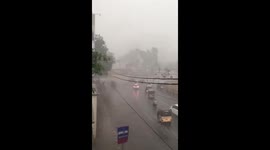Accident during heavy rain