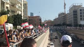 Protesters in downtown in Beirut