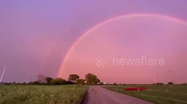 US: Rainbow Appears Over Sky After Heavy Rain In Wisconsin