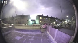 Lightning storm illuminates sky above Liverpool, UK