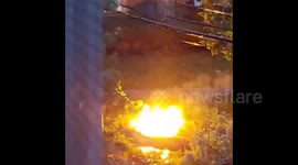 Fire erupts due to downed power lines from derecho storm in Chicago