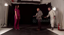 A professional stuntman is thought to have become the world’s first person to propose to his fiancée whilst being on fire.