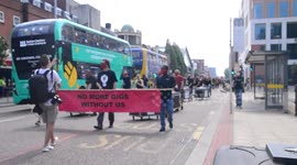 Music and events industry workers march through Manchester uk city centre, 11th August, 2020,  to lobby the Government for support during the Covid crisis.