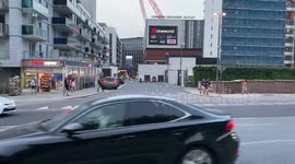Wembley lights up red.