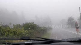 Betws-y-coed Summer Hail Storm - causes car damage