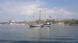 Pelican of London leaving Plymouth Devon