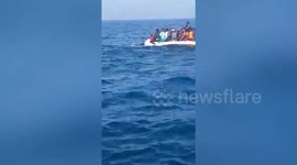 Group of 22 migrants crammed onto a dinghy spotted stranded in the English Channel, as the number of crossing continues to grow