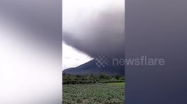 Mount Sinabung volcano causes large ash clouds in Indonesia