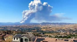 Time-lapse footage shows start of Lake Fire in California