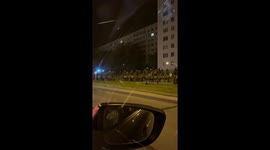 Large number of soldiers march towards demonstration in Minsk