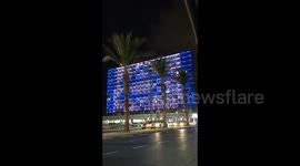 Tel Aviv city hall lights up to celebrate UAE ties
