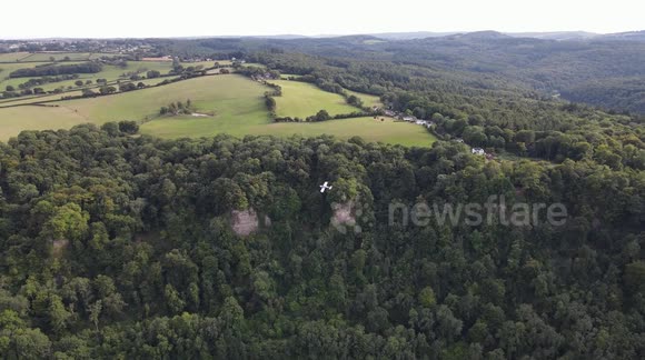 Close call between vintage plane and £1000 drone