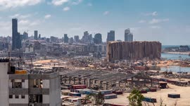 Time lapse video on Lebanon's explosion site - Beirut Port