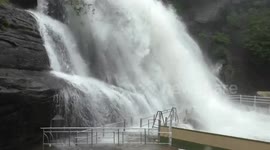 Several parts along Western Ghats experienced torrential rains caused floods in Courtallam falls Tamilnadu South India