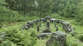 Footage of Druid's Temple,Ripon,Yorkshire 4k