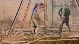 Arduous work carried out by young people in Gaza