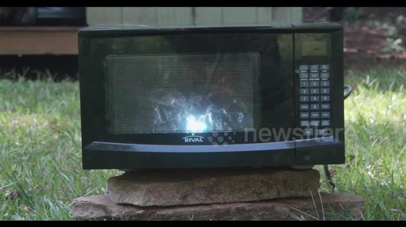 Microwaving Metal Objects -(Science Experiment)  -Metal Ball,Forks,Tin Foil, and Brillo Pads