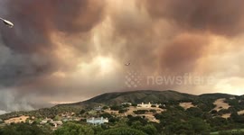 Terrifying orange clouds from River fire fill sky over Monterey County, California