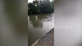 River water sways as Philippines earthquake strikes