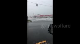 US: Heavy Flooding In Aurora, Indiana