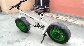 DIY dad builds cool bike for his son in northern India