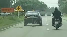 GRAPHIC: Harrowing moment Buddhist monk drives away with adopted pet dog tied to car