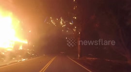 Intense dashcam footage shows blazing Hennessy Fire threatening California's wine country