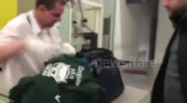 Embarrassing stag weekend prank at airport security