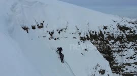 Mam Tor Gully ski descent Peak District