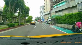 Girls Riding Pillion Wobble In Front Of Car