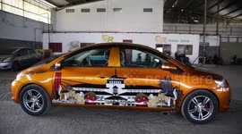 Indonesian mechanic creates double-ended car with two steering wheels