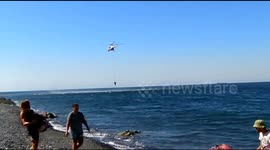 Rescuers fight the fire in Bolshoi Utrish reserve, Russia