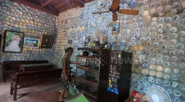 Vietnamese man decorates home with over 10,000 bowls and plates