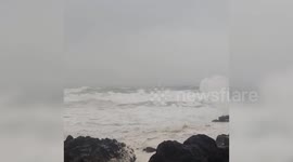 Waves crash into coast as Typhoon Bavi reaches South Korea