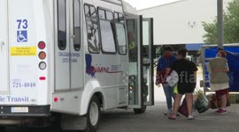 Residents of Lake Charles, Louisiana board buses to evacuate ahead of Hurricane Laura