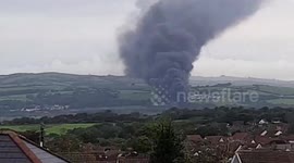 UK: Diesel Train Fire In Llangennech, South Wales