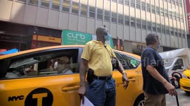 Yellow cabs in Manhattan stage protest to demand help after pandemic wrecked business