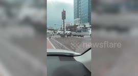 Family of five goats spotted crossing road in Indonesia