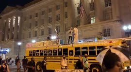 Protesters march to White House as Trump delivers speech on last night of Republican National Convention