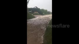 UK: Torrential Rain Causes Flooding In Winchester, Hampshire