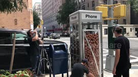 Phone Booth filled with Balls