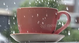 A teacup in a thunder and lightning storm.