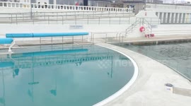 Swimming in the UK's first geothermally heated outdoor pool - Jubilee Pool, Penzance