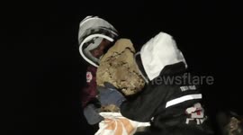 Officers suit up to extract giant hornet nests after people in Indonesia attacked by swarm